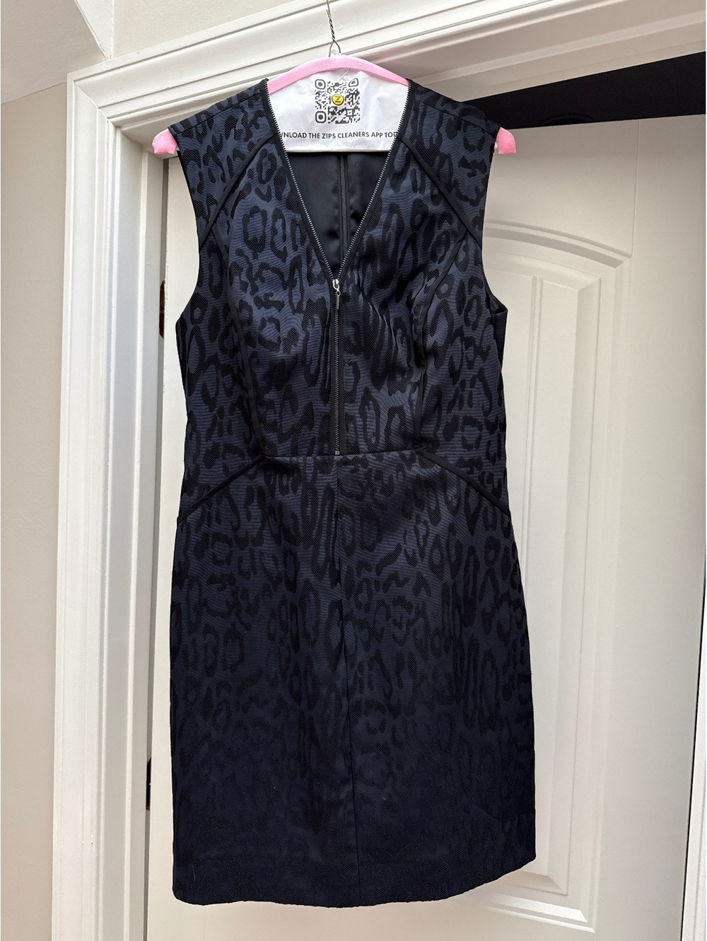 Rebecca Taylor size 8 black and navy leopard shift